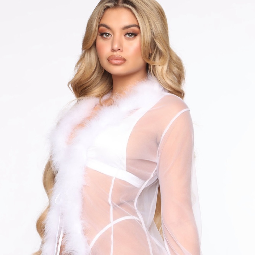White Mesh robe from Fashion Nova